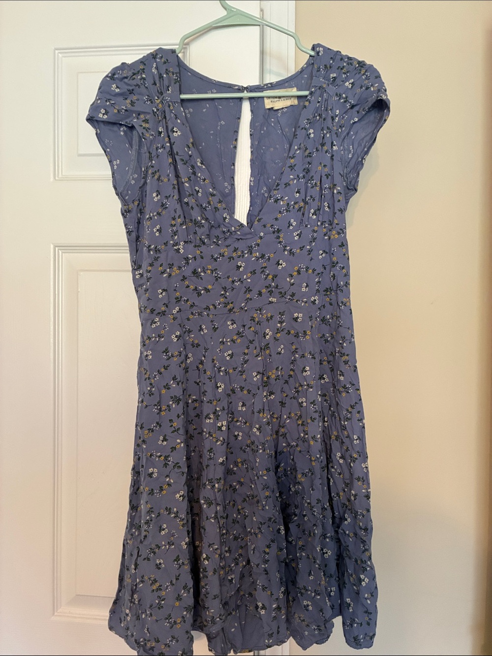 Denim & Supply Ralph Lauren Blue Floral V-Neck Midi Dress